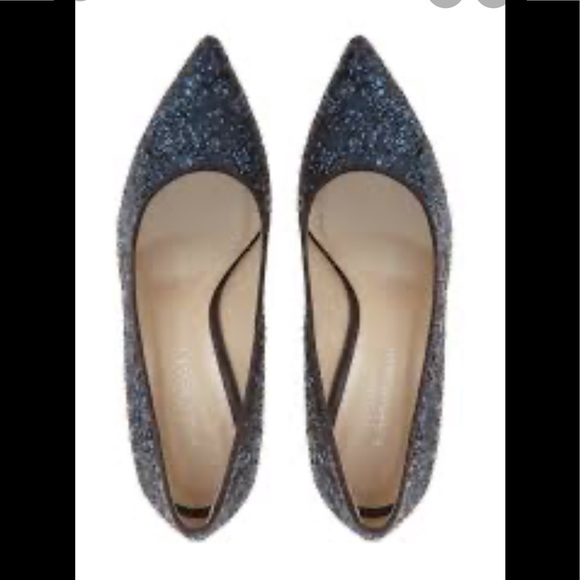 Karen Millen Cotton Glitter Court shoe size 39/8.5 - Picture 3 of 6